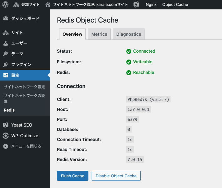 redis object cache